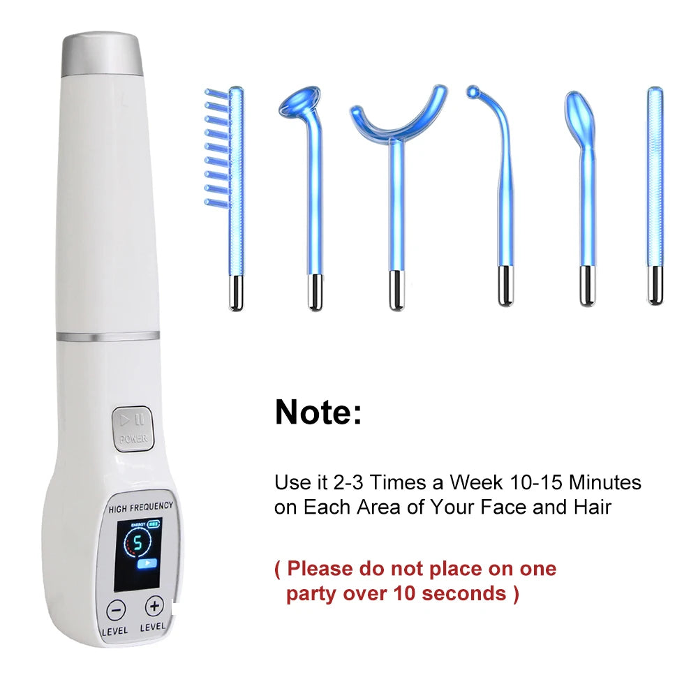 Darsonval High Frequency Facial Machine – 6-in-1 | Anti-Acne, Wrinkle Reduction & Skin Rejuvenation