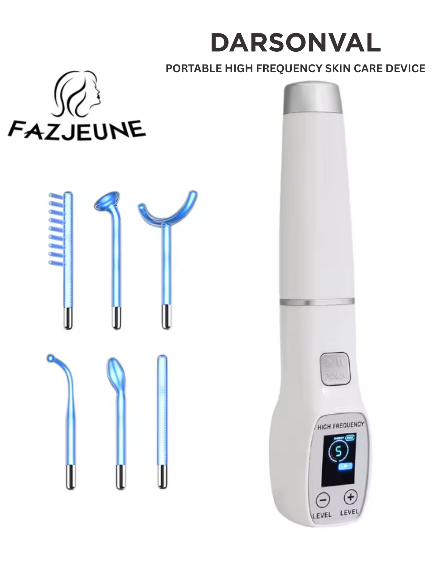Darsonval High Frequency Facial Machine – 6-in-1 | Anti-Acne, Wrinkle Reduction & Skin Rejuvenation